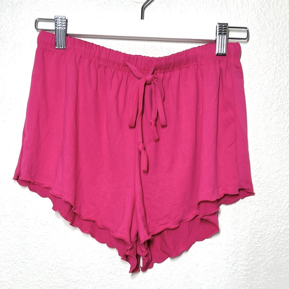 Pink Ruffle Hem Shorts - LARGE - Picture 1 of 3